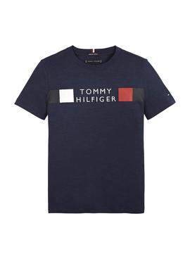 Camiseta Tommy Hilfiger Global Marino para Niño