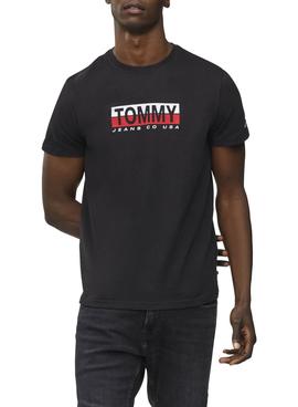 Camiseta Tommy Jeans Contrast Negro para Hombre