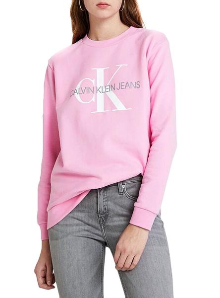 tener Secretar Canadá Sudadera Calvin klein Monogram Logo Rosa Mujer