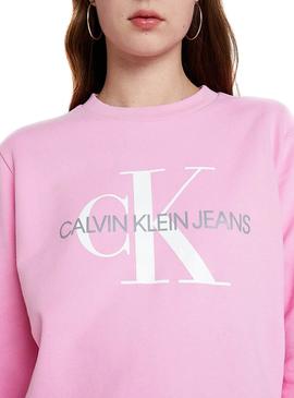 Sudadera Calvin klein Monogram Logo Rosa Mujer