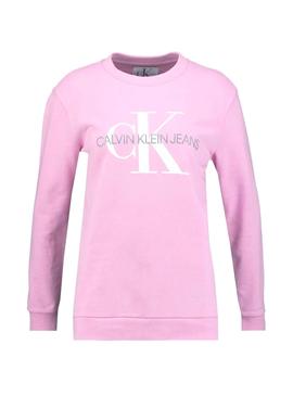 Sudadera Calvin klein Monogram Logo Rosa Mujer