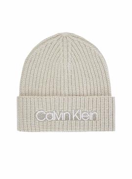 Gorro Calvin Klein Con Lana Beige Para Mujer
