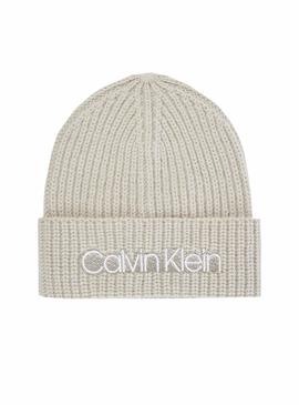 Gorro Calvin Klein Con Lana Beige Para Mujer