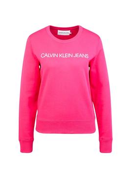 Sudadera Calvin Klein Institutional Fucsia Mujer