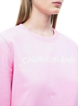 Sudadera Calvin Klein Institutional Rosa Mujer