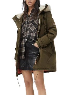 Parka Pepe Jeans Linda Verde para Mujer