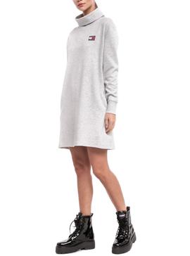 Vestido Tommy Jeans Mock Gris para Mujer