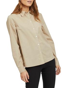 Camisa Vila Vigami Beige para Mujer