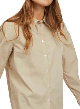 Camisa Vila Vigami Beige para Mujer