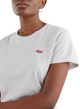 Camiseta Levis Perfect Tee Orbit Gris para Mujer