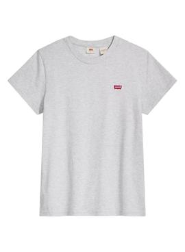 Camiseta Levis Perfect Tee Orbit Gris para Mujer