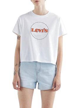 Camiseta Levis Graphic Varsity Gris para Mujer