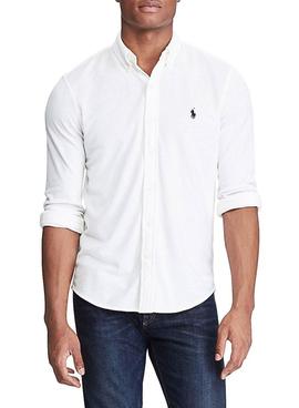 Camisa Polo Ralph Lauren Pique Blanco Hombre