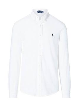 Camisa Polo Ralph Lauren Pique Blanco Hombre