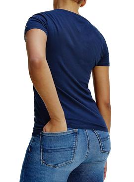 Camiseta Tommy Jeans Essential Logo Marino Mujer