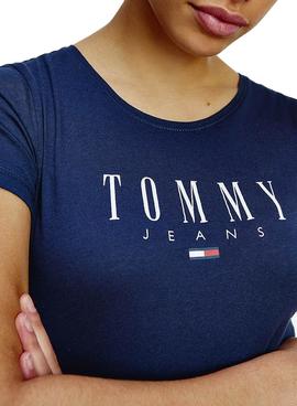 Camiseta Tommy Jeans Essential Logo Marino Mujer