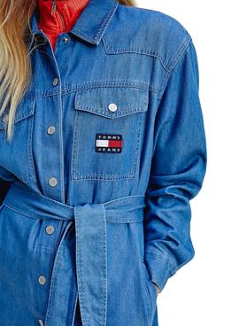 Sobrecamisa Tommy Jeans Boyfriend Azul para Mujer