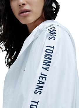 Chaqueta Tommy Jeans Tape Sleeve Blanco Mujer