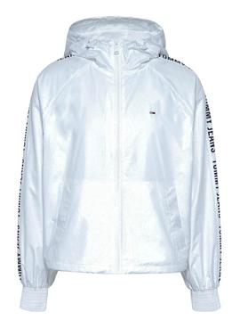 Chaqueta Tommy Jeans Tape Sleeve Blanco Mujer