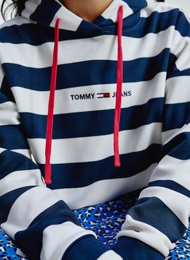 Sudadera Tommy Jeans Stripe Blanco para Mujer