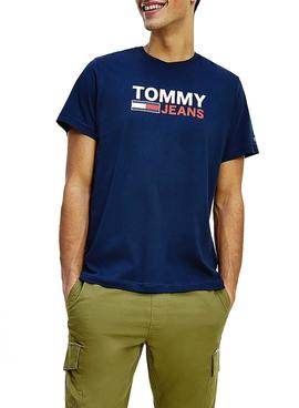 Camiseta Tommy Jeans Corp Logo Marino para Hombre