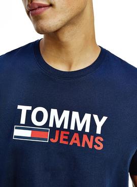 Camiseta Tommy Jeans Corp Logo Marino para Hombre