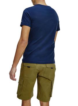 Camiseta Tommy Jeans Center Chest Marino Hombre