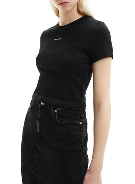 Camiseta Calvin Klein Micro Crop Negro para Mujer