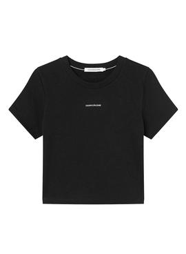 Camiseta Calvin Klein Micro Crop Negro para Mujer