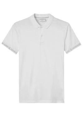 Polo Calvin Klein Logo Jacquard Blanco para Hombre