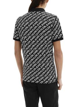 Polo Calvin Klein Diagonal Logo Negro para Hombre