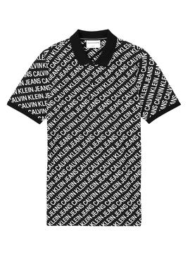 Polo Calvin Klein Diagonal Logo Negro para Hombre