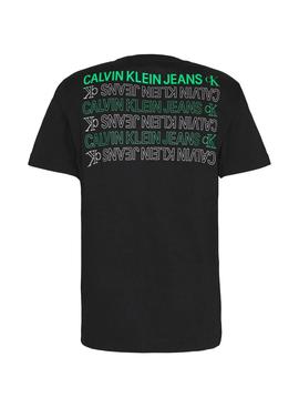 Camiseta Calvin Klein Repeat Text Negro Hombre