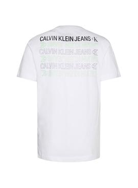 Camiseta Calvin Klein Repeat Text Blanco Hombre