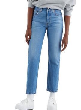 Pantalón Vaquero Levis 501 Crop Azul para Mujer