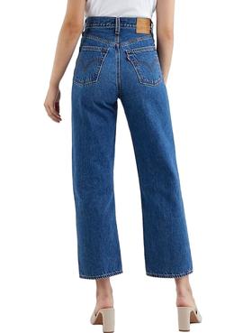 Pantalón Vaquero Levis Ribcage Straight Azul Mujer