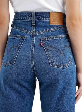 Pantalón Vaquero Levis Ribcage Straight Azul Mujer