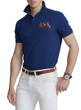 Polo Polo Ralph Lauren Triple Caballo Azul Hombre