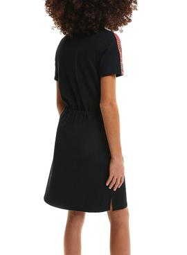 Vestido Calvin Klein Tape Sleeve Negro para Niña