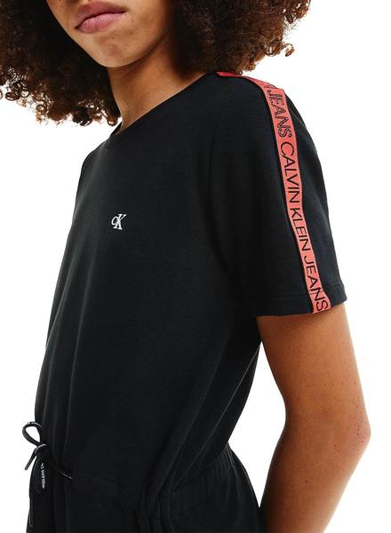Vestido Calvin Klein Tape Sleeve Negro para Niña