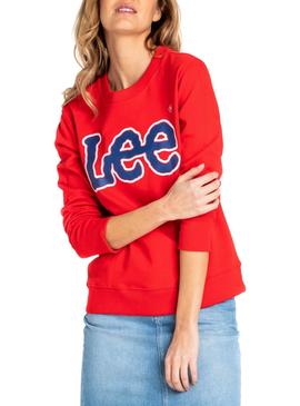 Sudadera Lee Logo Rojo Mujer