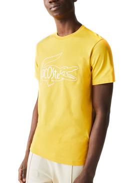 Camiseta Lacoste Logo Oversize Amarillo Hombre