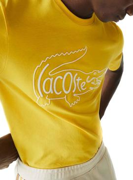 Camiseta Lacoste Logo Oversize Amarillo Hombre