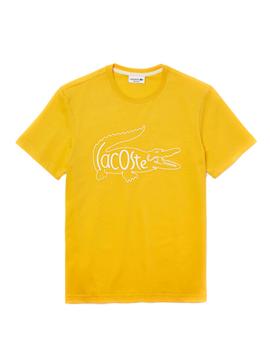 Camiseta Lacoste Logo Oversize Amarillo Hombre