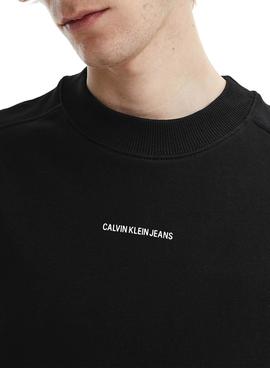 Sudadera Calvin Klein Crew Neck Negro para Hombre 