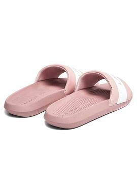 Chanclas Lacoste Croco Slide Rosa para Mujer