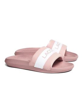 Chanclas Lacoste Croco Slide Rosa para Mujer