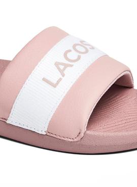 Chanclas Lacoste Croco Slide Rosa para Mujer