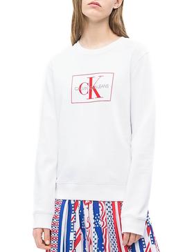 Sudadera Calvin Klein Monogram Outline Box Blanco 