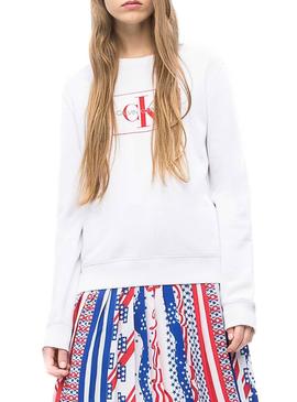 Sudadera Calvin Klein Monogram Outline Box Blanco 